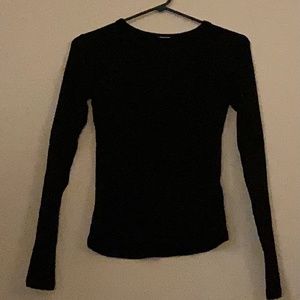 Long Sleeve Bodycon Black Tee